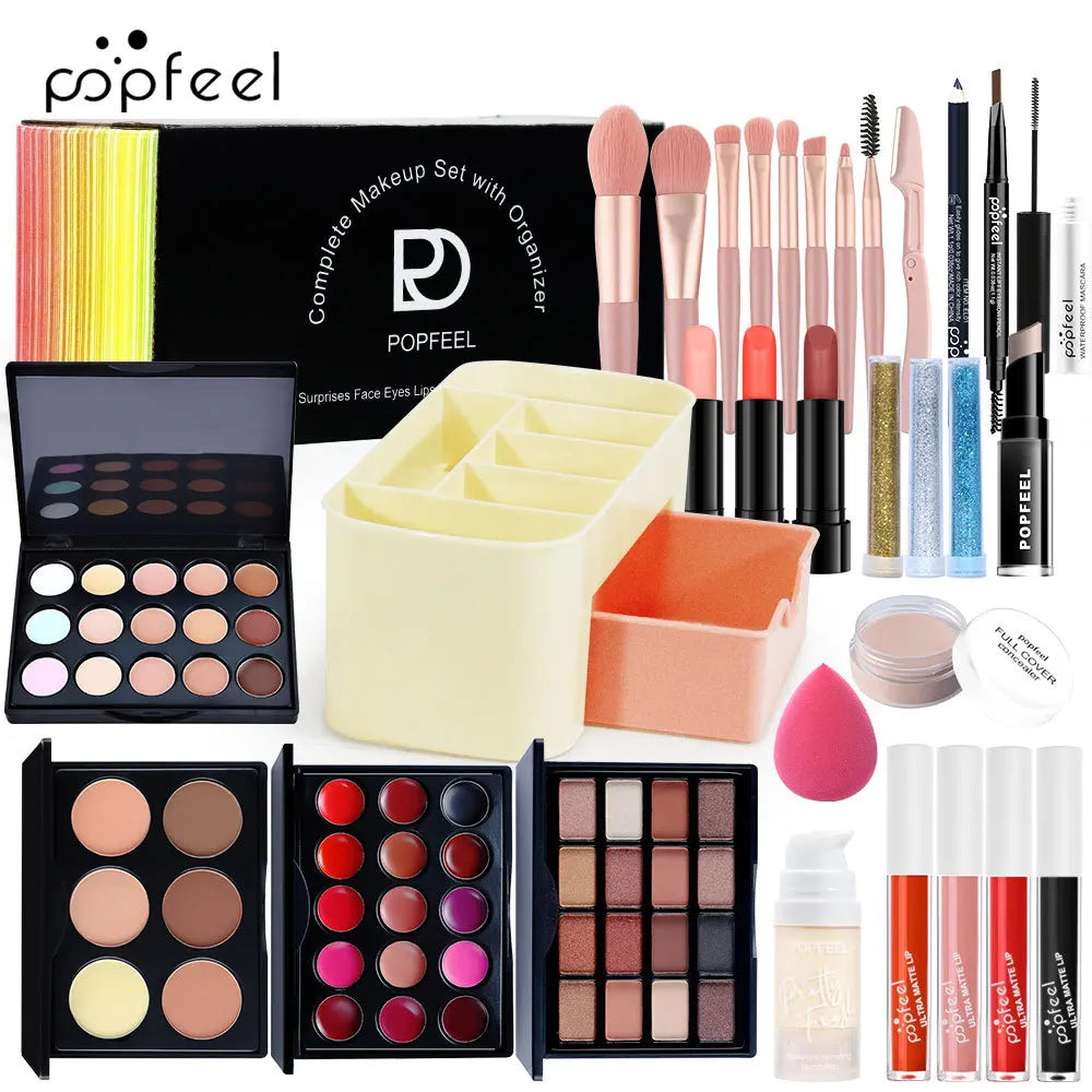 Makeup Kit Full Set All in One Eye Shadow Eyebrow Lipstick Mascara Contour Powder Brush Sets Gift for Women Cosmetics Makeup